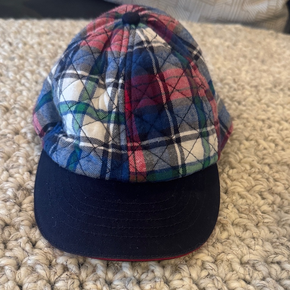 Gymboree 12-24 mo quilted Plaid Kids baseball cap - Blue, Red, Green